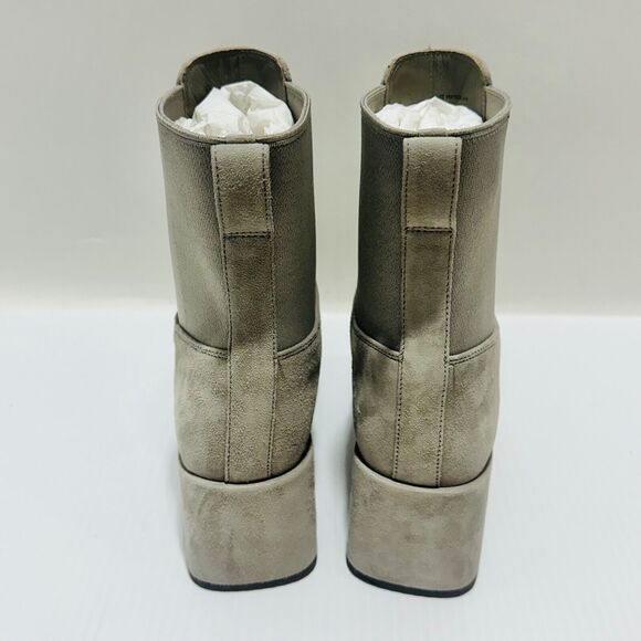 Vince Women Kimmy Heel Ankle Boots 9M Booties Hazel Stone Suede Square Toe Block - Picture 8 of 16